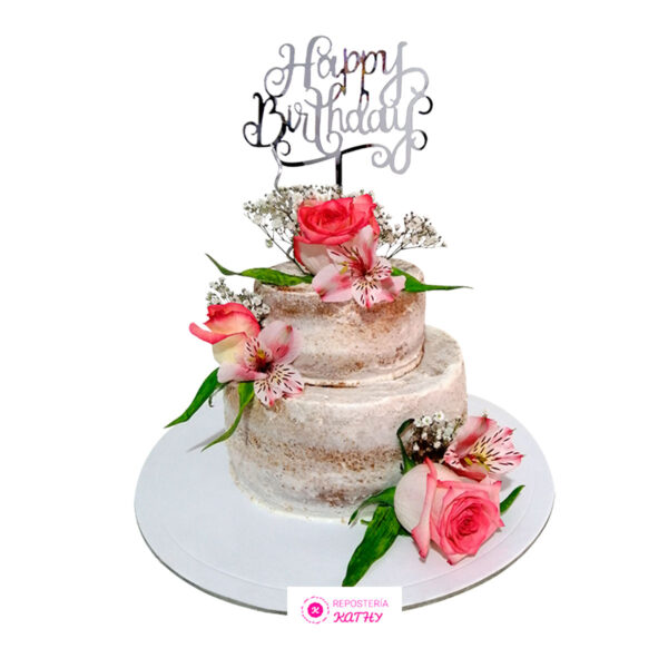 Naked Cake torta con Flores y Rosas