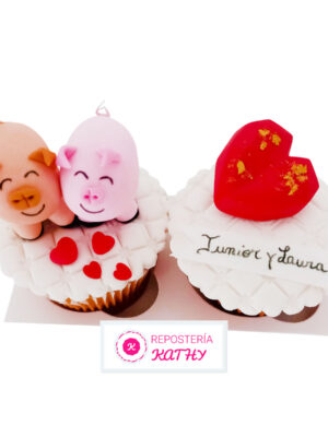 Cupcakes Cerditos de Amor