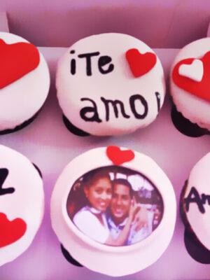 Cupcakes de Amor con Corazones y Foto