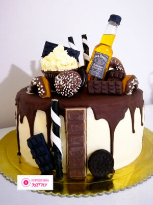 Torta Drip Cake para Hombre con Chocolates