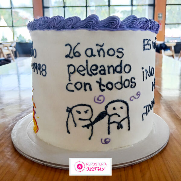 Torta Flork Meme Cumpleaños de Mujer 26 Años Peleando con Todos