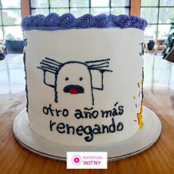 Torta Flork Meme Cumpleaños de Mujer Otro Año Más Renegando